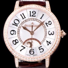 레플리카 [예거르꿀르뜨] 남성용 랑데부 나잇&데이 3442440 레이디 워치 18K 로즈골드 최상급 다이아몬드 세팅 베젤 문페이즈 자개 다이얼 오토매틱 무브먼트 JAG0420  