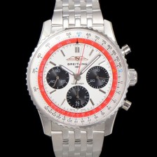 레플리카 [브라이틀링] 남성용 네비타이머 AB01383B1G1A1 크로노그래프 ETA7750-2 타입 오토매틱 43mm 메탈줄 화이트 다이얼 bre6004  