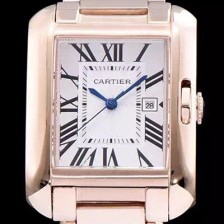 레플리카 [까르띠에] 남성용 탱크 화이트 다이얼 쿼츠 무브먼트 CAR0050  