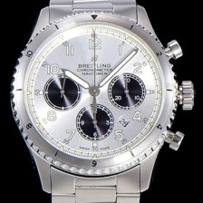 레플리카 [브라이틀링] 남성용 네비타이머 에비에이터 8 오토매틱 크로노그래프 ETA7750-2 타입 43미리 메탈줄 화이트다이얼 BRE75555  