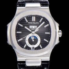 레플리카 [파텍필립] 남성용 노틸러스 5726/1A-014 오토매틱 Cal.324 타입 40미리 문페이즈 가죽줄/밴드 블랙다이얼 PAT75438  