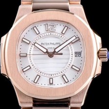 레플리카 [파텍필립] 여성용 노틸러스 7011/1G-001 하이엔드 최고급형 18k 로즈골드 화이트 텍스쳐 다이얼 브레이슬릿 스위스 정품 쿼츠 무브먼트 PAT0100  