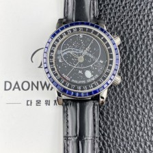 레플리카 [파텍필립] 남성용 그랜드 컴플리케이션 6104P 문페이즈 43mm 오토매틱 Cal.240 타입 블랙 다이얼 pat2278  