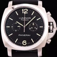 레플리카 [파네라이] 남성용 루미너 플라이배크 블랙 다이얼 PAN0450  