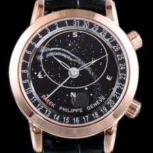 레플리카 [파텍필립] 남성용 그렌드 컴플리케이션 6102R-001 셀리스티얼 18K 로즈골드 블랙 다이얼 오토매틱 무브먼트 PAT0130  