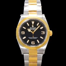 레플리카 [로렉스] 남성용 New 신형 익스플로러 m124273-0001 옐로우골드 오이스터 스틸 36mm 오토매틱 Cal.3230 무브먼트 블랙 다이얼 rol5306  