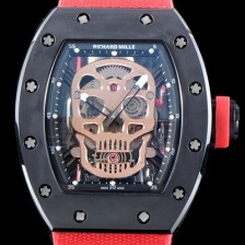 레플리카 [리차드밀레] 남성용 벨크로 스포츠 스트랩!! RM52-01 스컬 워치 스켈레톤&해골무늬 다이얼 오토매틱 무브먼트 RIC0450  