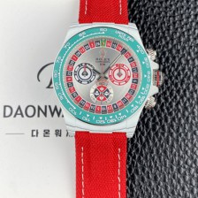 레플리카 [로렉스]남성용 데이토나 DIW 포지드카본 커스텀 40미리 크로노그래프 오토매틱 Cal.4130 무브먼트 실버 다이얼 rol5651  