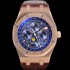 레플리카 [오데마피게] 남성용 로얄오크 퍼펙츄얼 캘린더 41mm 오토매틱 T5134 타입 18K로즈골드 가죽줄 블루다이얼  aud1253  