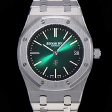 레플리카 [오데마피게] 남성용 로얄오크 점보 엑트라-씬 오토매틱 Cal.2121 타입 39mm 메탈줄 그린다이얼 aud12679  