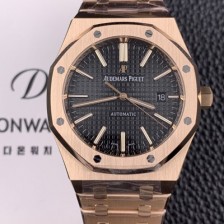 레플리카 [오데마피게] 남성용 15400OR.OO.1220OR.01 로얄오크 18k 로즈골드 41mm 오토매틱 Cal.3120무브먼트 블랙 와플 다이얼 aud6534  