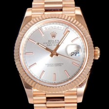 레플리카 [로렉스] 남성용 데이데이트 오토매틱 로즈골드 올금 금장시계 이티애이 2836-2 40미리 화이트 실버다이얼 3열 브레이슬릿 ROL79541  