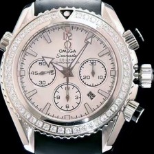 레플리카 [오메가] 남성용 시마스터 코엑시엘 222.32.38.50.01 쥬얼 다이아몬드 베젤 크로노그래프 화이트 다이얼 오토매틱 무브먼트 OMG0005  