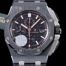 레플리카 [오데마피게] 남성용 로얄오크 오프쇼어 26405CE.OO.A002CA.02 블랙 케이스/베젤 세라믹 크로노그래프 블랙 와플 다이얼 오토매틱 무브먼트 AUD40205  