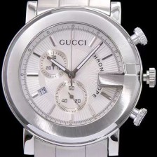 레플리카 [구찌] 남성용 G-크로노 177890 I1630 8462 크로노스카프 G 모양 베젤 화이트 텍스쳐 다이얼 브레이슬릿 스위스 쿼츠 무브먼트 GUC4241  