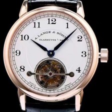 레플리카 [아랑게운트죄네] 남성용 Handwerkskunst 화이트 다이얼 투어빌론 무브먼트 LAN4204  