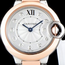 레플리카 [까르띠에] 여성용 2019신상 발롱블루 W3BB0006 33mm 화이트 큐빅다이얼 쿼츠 무브먼트 CAR0101  