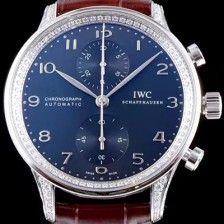 레플리카 [아이더블유씨] 남성용 포르투기즈 쥬얼버젼 오토메틱 크로노그래프 다이아몬드 블루 다이얼 IWC4142  
