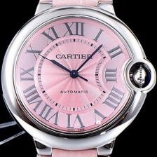 레플리카 [까르띠에] 남성용 신형 UP!!발롱블루 드 까르띠에 WSBB0002 핑크 썬더스트 다이얼 오토매틱 무브먼트 CAR0032  