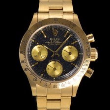 레플리카 [로렉스] 남성용1965년 모델 클래식  코스모그래프 데이토나  Ref.6239 수동감기/기계식 37mm 18K옐루골드 스크류 다운 푸셔 메탈줄 블랙다이얼 rol5391  