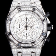 레플리카 [오데마피게] 남성용 최고급 소재!!로얄오크 오프쇼어 26473BC.ZZ.8043BC.01 최상급쥬얼 화이트 골드 풀다이아몬드 세팅 크로노그래프 브레이슬릿 일본 수입산 VK쿼츠 무브먼트 AUD0100  