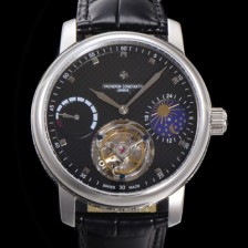 레플리카 [바쉐런콘스탄틴] 남성용 트레디셔널 투어빌론 오토매틱 문페이즈 44mm 가죽줄 블랙다이얼 vac05214  