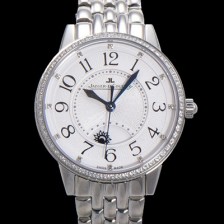레플리카 [예거 르꿀르뜨] 여성용 랑데뷰 나잇&데이 문페이즈 오토매틱 898A 타입 무브 34mm 보석 배젤 메탈줄 화이트다이얼 jag2912  