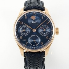 레플리카 [아이더블유씨] 남성용 포루투기즈 IW503312 퍼페추얼 캘린더 싱글 문 44mm 18k 로즈골드 오토매틱 무브먼트 블루 다이얼 iwc4109  