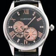 레플리카 [까르띠에] 남성용 로통드 드 까르띠에 오토매틱 42mm 블랙다이얼 CAR0043  