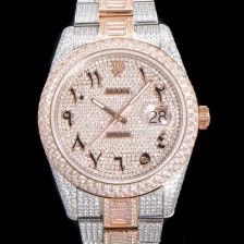 레플리카 [로렉스] 남성용 수제공정형 다이아 18K 로즈골드 튜닝 데이져스트 오토매틱 ETA 2824-2 41mm 보석다이얼 rol96226  