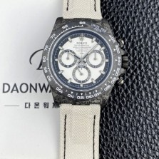 레플리카 [로렉스]남성용 데이토나 DIW 포지드카본 커스텀 40미리 크로노그래프 오토매틱 Cal.4130 무브먼트 화이트 다이얼 rol5652  