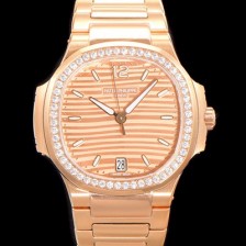 레플리카 [파텍필립] 여성용 노틸러스 7118/1200R-010 레이디스 오토매틱 Cal.324 S C타입 35.2mm 다이아셋팅 18K로즈골드 골드다이얼 pat2846  