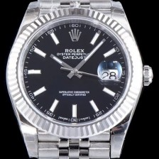 레플리카 [로렉스] 남성용 데이저스트 II m126334-0018 블랙 다이얼 야광 스틱 인덱스 스틸 브레이슬릿 오토매틱 무브먼트 ROL0010  