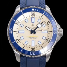 레플리카 [브라이틀링 뉴 다이버워치] 남성용 슈퍼오션 44mm 오토매틱 ETA2824-2 타입 크로노미터 우레탄줄 세라믹베젤 아이보리다이얼 bre42780  