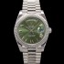 레플리카 [로렉스] 남성용 New "VIP 타입 최종형" 데이데이트 m228236-0008 무게195g 플래티넘 40mm 오토매틱 Cal.3255 타입 그린 로마 다이얼 rol5429  