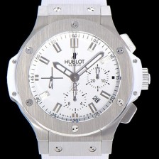 레플리카 [휴블렛]남성용 빅뱅 크로노그래프 44미리 우레탄 오토매틱 화이트다이얼 HUB92268  