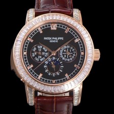레플리카 [파텍필립] 남성용 Ref.5073P 그랜드 컴플리케이션 문페이즈 오토매틱 18K 로즈골드/다이아몬드셋팅 42mm 가죽줄 블랙다이얼 pat3191  