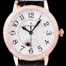 레플리카 [예거르꿀르뜨] 남성용 랑데부 나잇&데이 Q3442520 레이디 워치 18K 로즈골드 최상급 다이아몬드 세팅 베젤 문페이즈 화이트 텍스쳐드 다이얼 오토매틱 무브먼트 JAG0440  