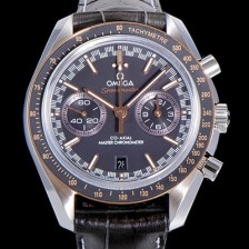 레플리카 [오메가] 남성용 스피드마스터 라싱 크로노메터 44미리 오토매틱 P.9900 18K로즈골드 라인베젤 가죽밴드블랙다이얼 OMG79592  