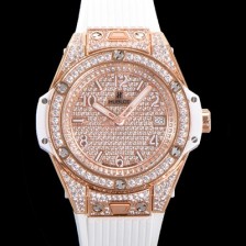 레플리카 [휴블렛] 남여공용 빅뱅 오토매틱 HUB1710타입 39mm 다이아/보석 세팅 로즈골드 우레탄/가죽 믹스밴드 보석다이얼 hub2399  