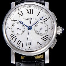 레플리카 [까르띠에]남성용 로톤드 더 까르띠에 크로노그래프 40미리 실버다이얼 CAR37855  
