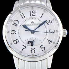 레플리카 [예거르꿀르뜨] 남성용 랑데부 나잇&데이 3448110  미디엄 레이디 워치!! 문페이즈 화이트 기요셰 다이얼 오토매틱 무브먼트 JAG0451  