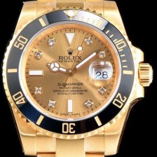 레플리카 [로렉스] 남성용 서브마리너116613-LN 블랙 세라믹 베젤 18k 옐루골드 도금 엘루골드 다이얼 브레이슬릿 ETA 2836-2 오토매틱 무브먼트 ROL0340  