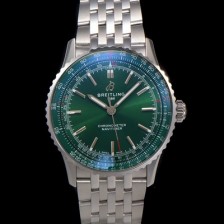 레플리카 [브라이틀링] 남성용 네비타이머 A17329371L1A1 크로노그래프 오토매틱 2824 타입 41mm 메탈줄 그린 다이얼 bre6038  