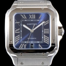 레플리카 [까르띠에] 남성용 산토스 드 까르띠에 워치!! WSSA0013 라지모델 세컨드 크림빛 신형 블루 다이얼 오토매틱 무브먼트 CAR4424  