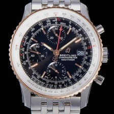 레플리카 [브라이틀링] 남성용 네비타이머 크로노그래프 오토매틱 A7750-2 41미리 메탈시계 투톤콤비 18K로즈골드 블랙다이얼 BRE75674  