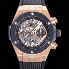 레플리카 [휴블렛] 남성용 빅뱅 유니코 킹골드 크로노그래프 441.OM.1180.RX 로즈골드 세라믹 베젤 HUB1280 오토매틱 므브먼트 44mm 러버밴드 스켈레톤다이얼 hub38961  