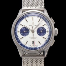 레플리카 [브라이틀링] 남성용 프리미에르 크로노그래프 7750 타입 오토매틱 42mm 메쉬밴드 화이트 다이얼 bre6013  
