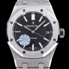 레플리카 [오데마피게] 남성용 하이엔드 로얄오크 15450ST.OO.1256ST.02 JF사 블랙 와플 다이얼 오토매틱 무브먼트 AUD0211  