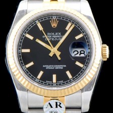 레플리카 [로렉스] 남성용 데이져스트 116231 고급스러운 18K 옐로우골드 투톤콤비 블랙 다이얼 오토매틱 무브먼트 ROL0540  